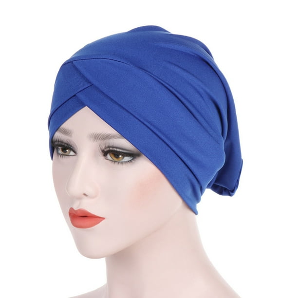 New Women Flower Inner Cap Hijab Stretch Chemo Cancer Beanie Head Wrap Hijab Hat 